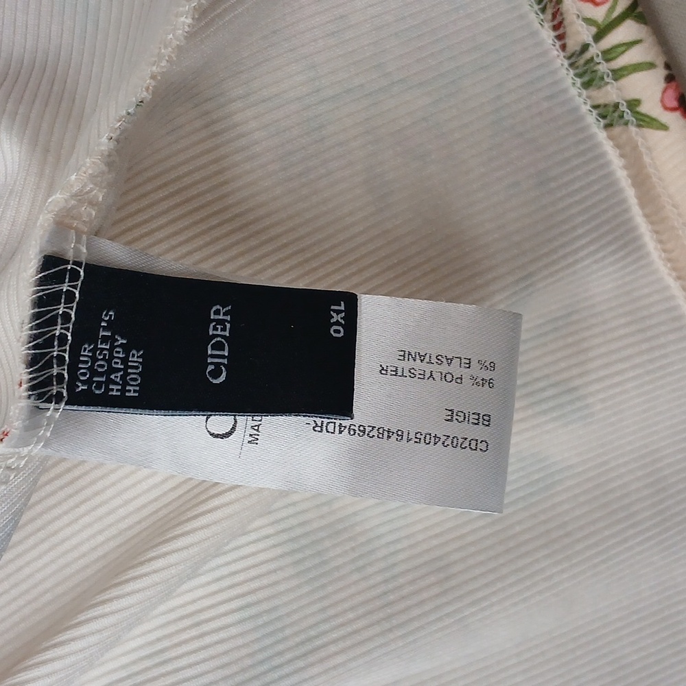 Cider Floral & Fruit Graphic Mini Dress Size 0XL - Picture 6 of 7